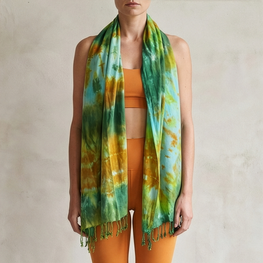 Forest Ember Tie Dye Boho Scarf