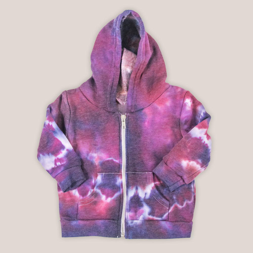 Purple tie dye baby jacket by Akasha Sun.