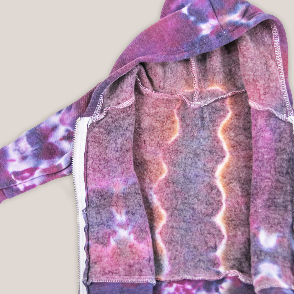 Purple tie dye baby jacket by Akasha Sun.