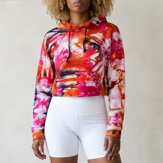 Kindred Spirit Tie Dye Cropped Hoodie