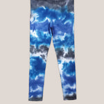 Blue and black tie dye leggings by Akasha Sun