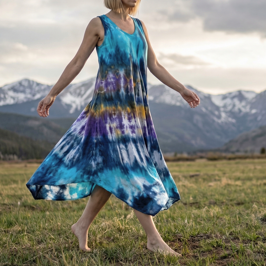 Lagoon Lily Tie Dye Boho Dress
