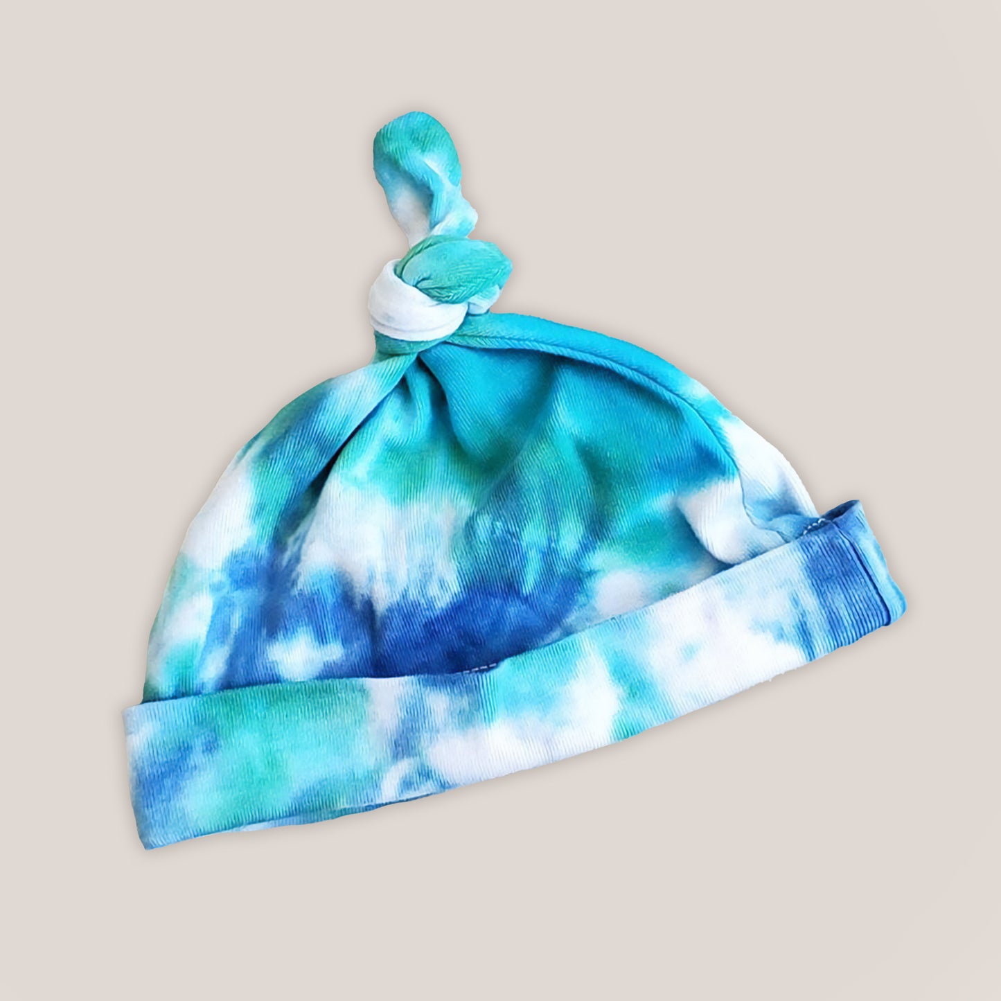 Teal and Blue Tie Dye Baby Hat by Akasha Sun