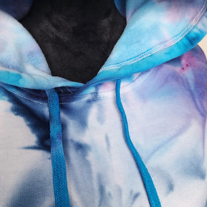Larkspur Sky Tie Dye Fleece Cropped Hoodie