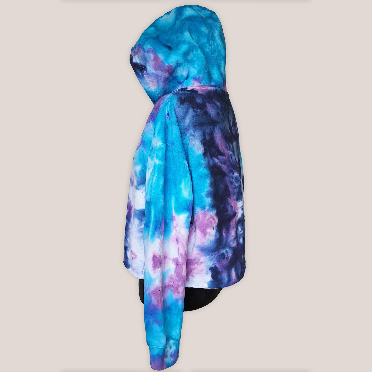 Larkspur Sky Tie Dye Fleece Cropped Hoodie