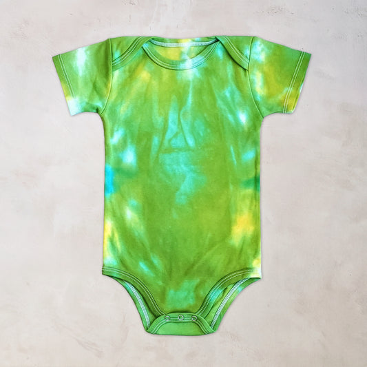 Lemon Lime Organic Tie Dye Baby Bodysuit