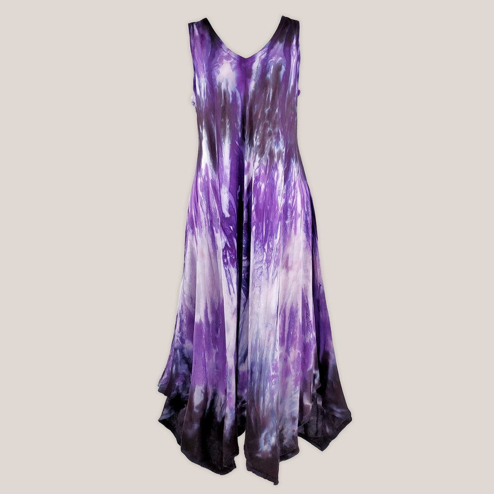 Purple and Black Tie Dye Dress by Akasha Sun