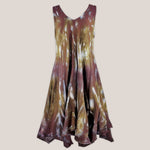 Olive green and dark brown tie dye dress by Akasha Sun