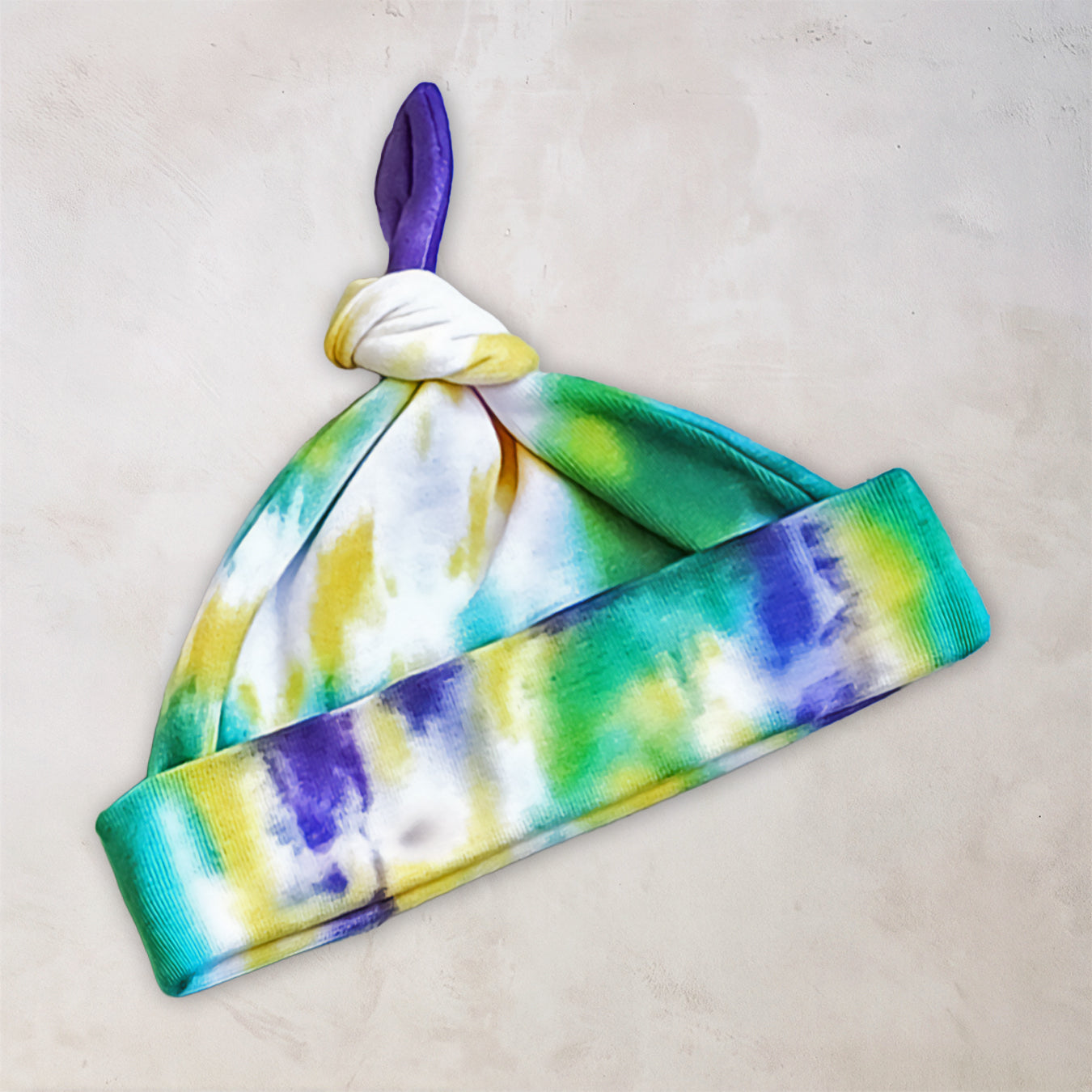 Mardi Gras Organic Tie Dye Baby Hat