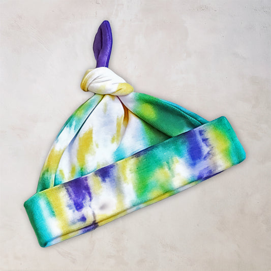 Mardi Gras Organic Tie Dye Baby Hat