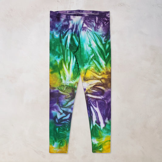 Mardi Gras Tie Dye Cotton Leggings