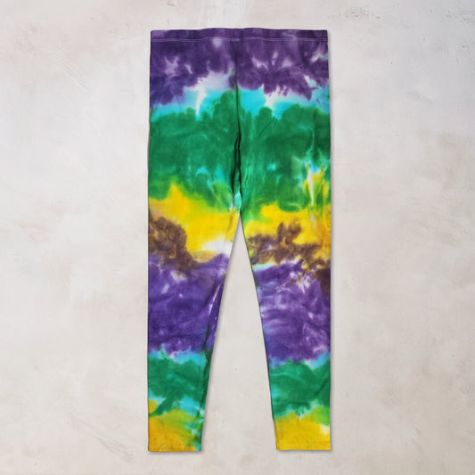 Mardi Gras Tie Dye Cotton Leggings