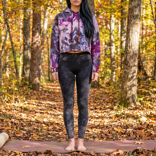 Midnight Orchid Tie Dye Fleece Cropped Hoodie