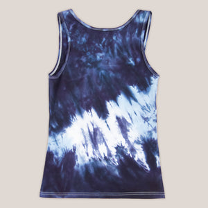 Navy blue tie dye tank top by Akasha Sun.