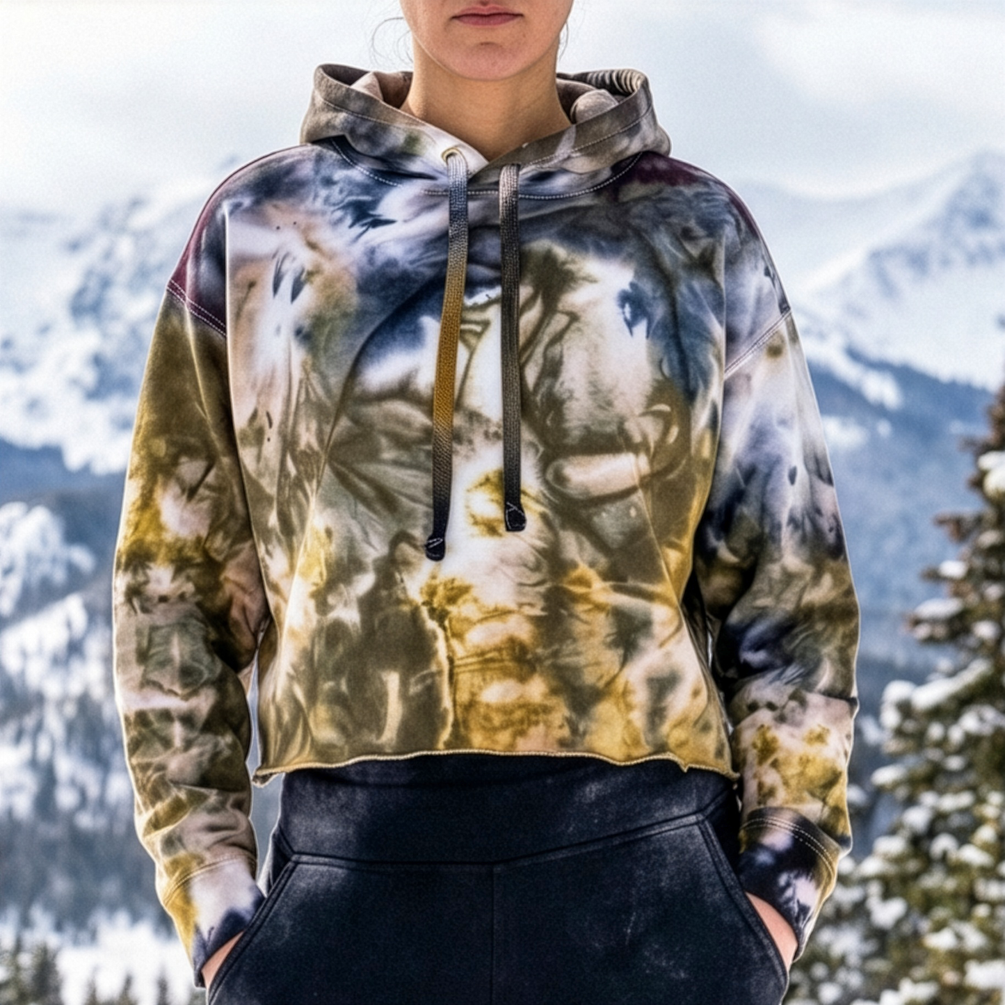 Moon Dust Tie Dye Cropped Hoodie