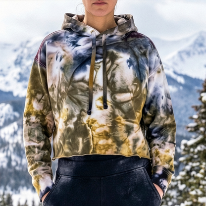 Moon Dust Tie Dye Cropped Hoodie