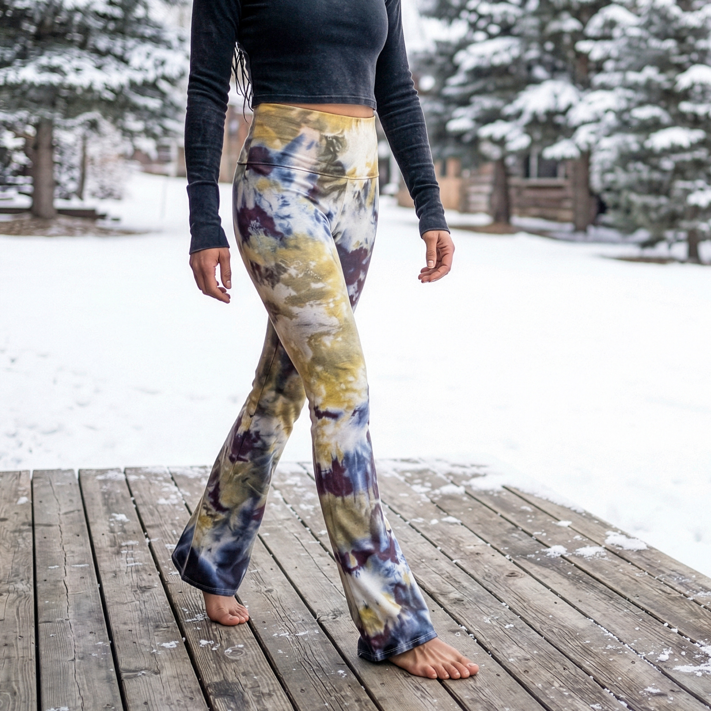 Moon Dust Tie Dye Flare Leggings