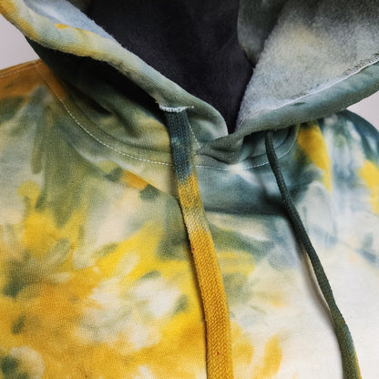 Citrus Moss Tie Dye Fleece Cropped Hoodie
