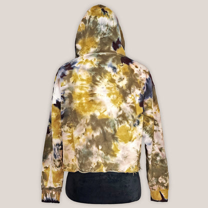 Tie-dye hoodie with a neutral background