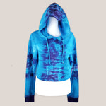 Blue and Purple tie dye hoodie crop top by Akasha Sun