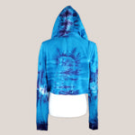 Blue and Purple tie dye hoodie crop top by Akasha Sun