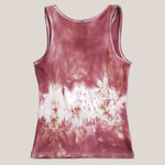 A rust tie dye tank top by Akasha Sun