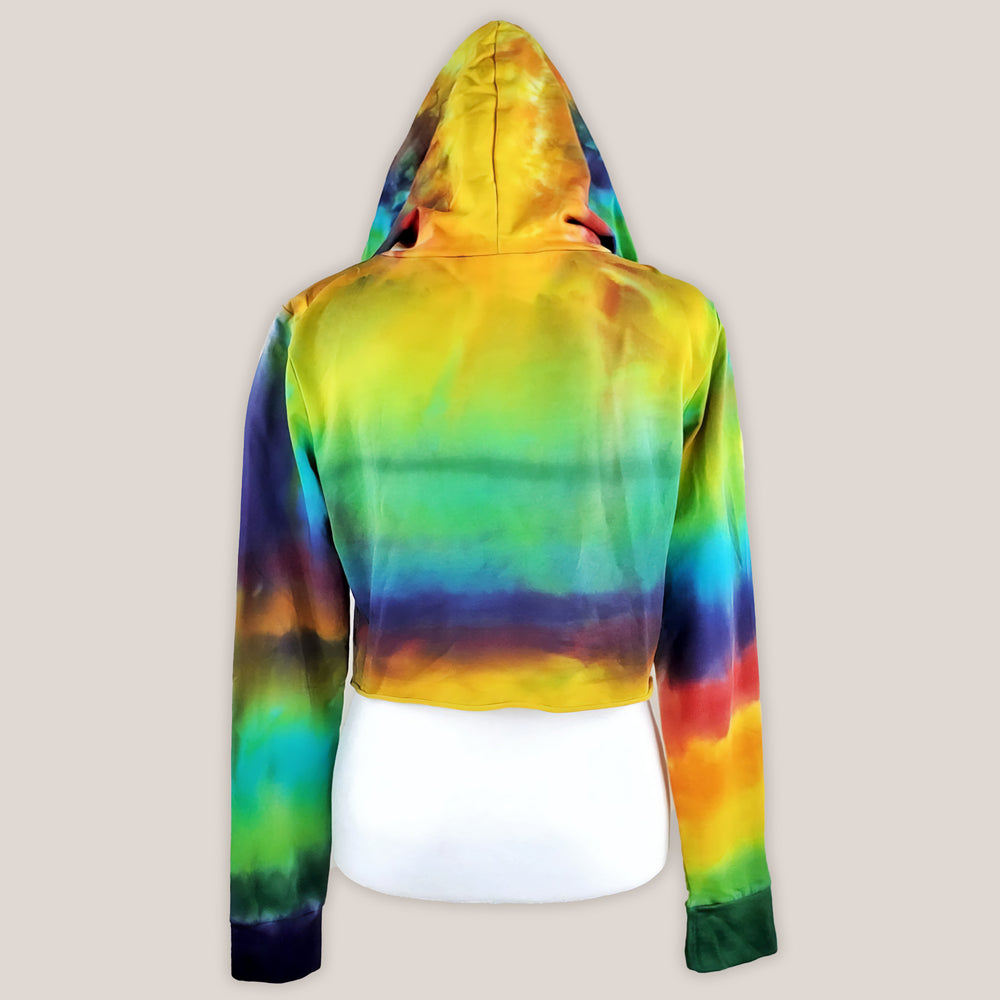 Rainbow Tie Dye Hoodie Crop Top by Akasha Sun