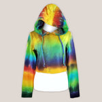 Rainbow Tie Dye Hoodie Crop Top by Akasha Sun