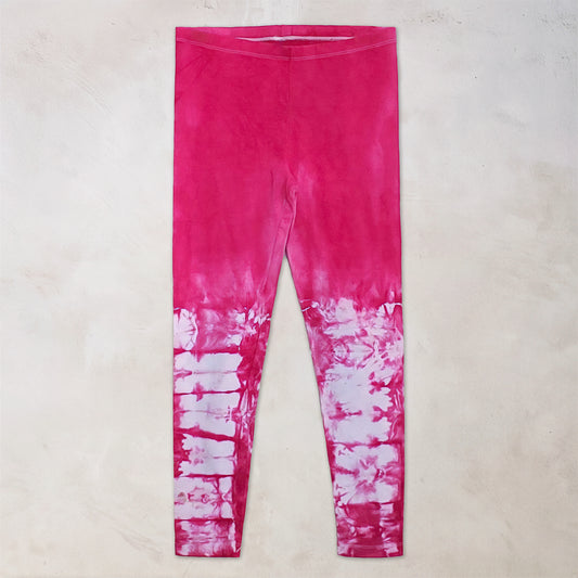 Raspberry Rose Tie Dye Cotton Leggings