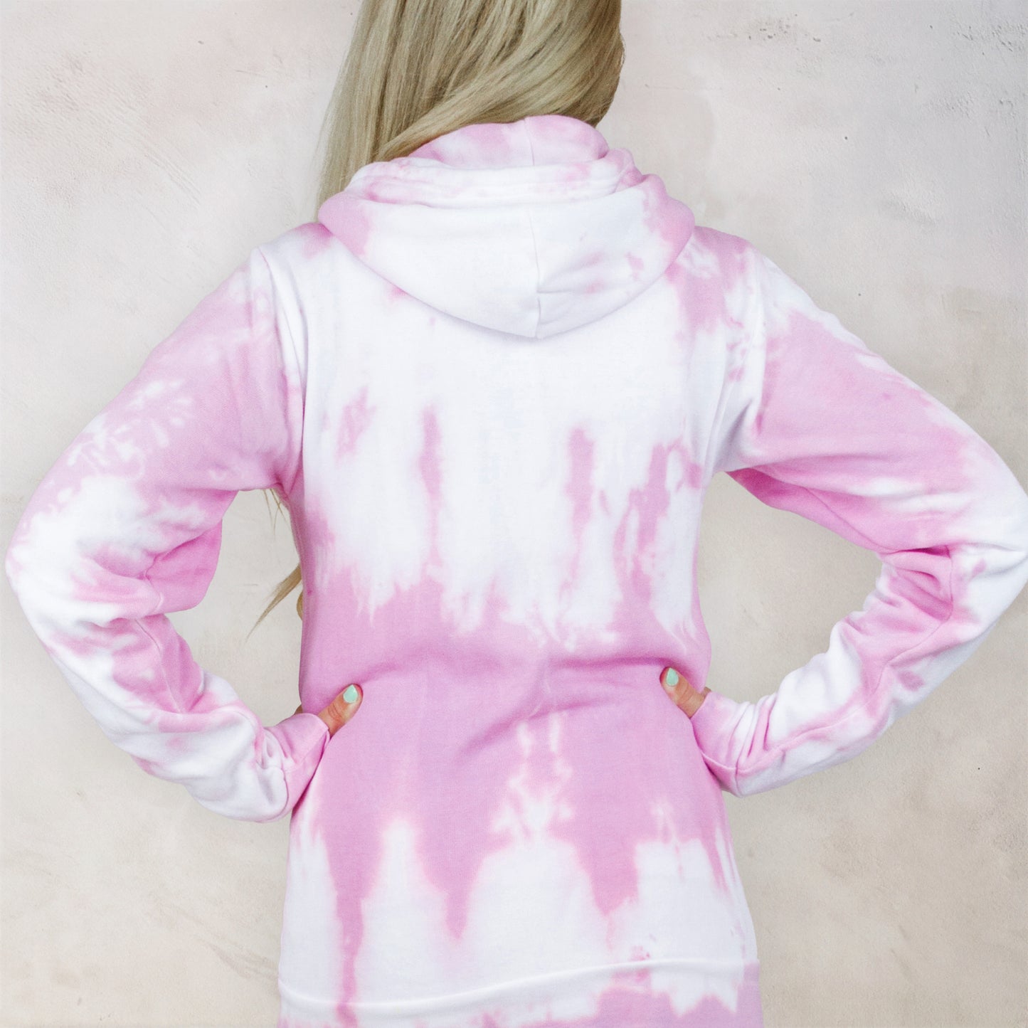 Rose Blush Tie Dye Fleece Jacket