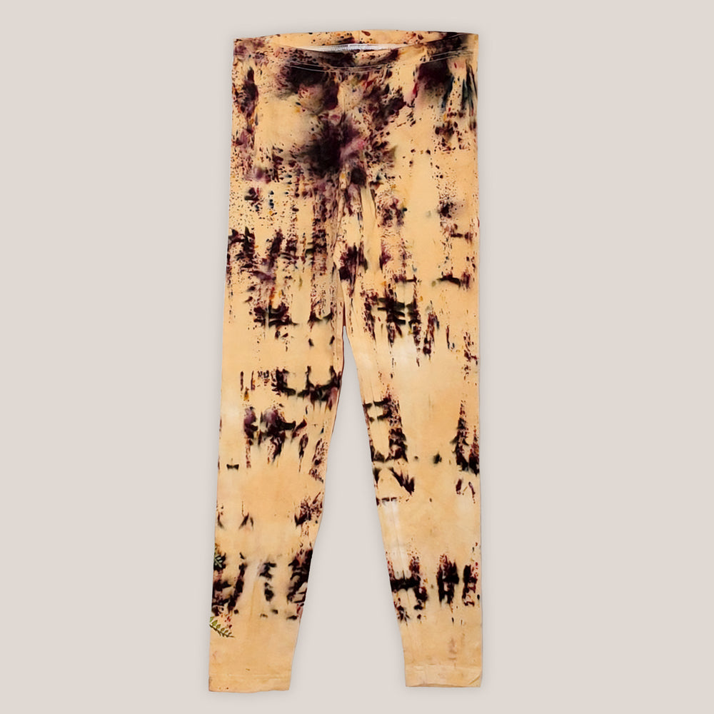 Gold and Brown Ice Dyed Leggings by Akasha Sun