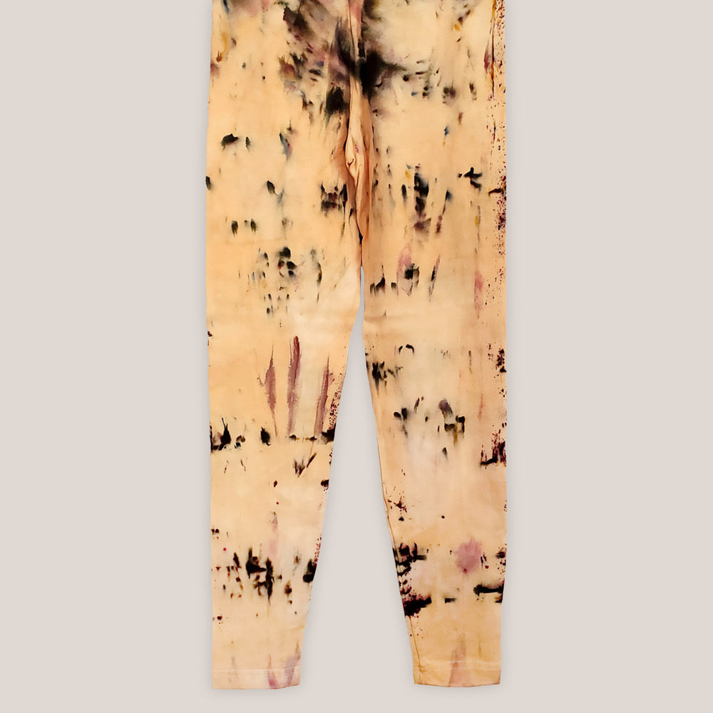 Gold and Brown Ice Dyed Leggings by Akasha Sun