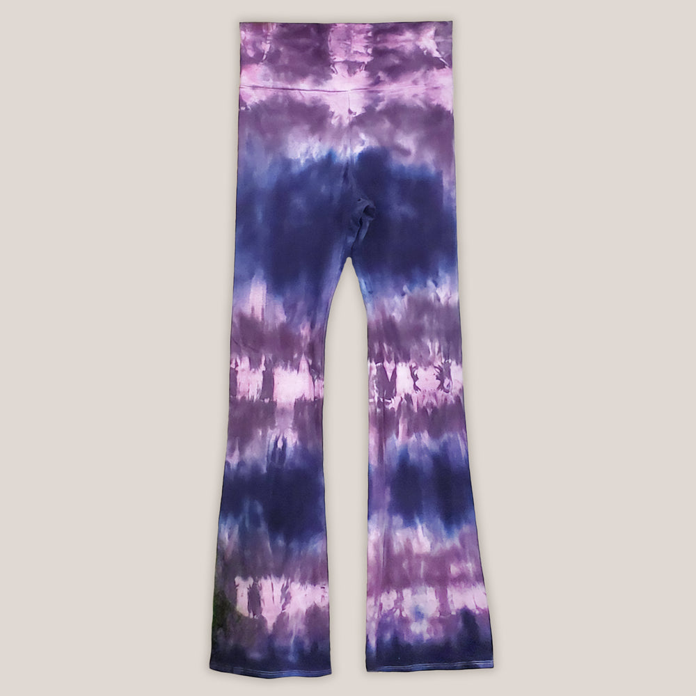 Purple and Navy Blue Tie Dye Yoga Pants by Akasha Sun