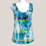 Teal and green tie dye tank top by Akasha Sun