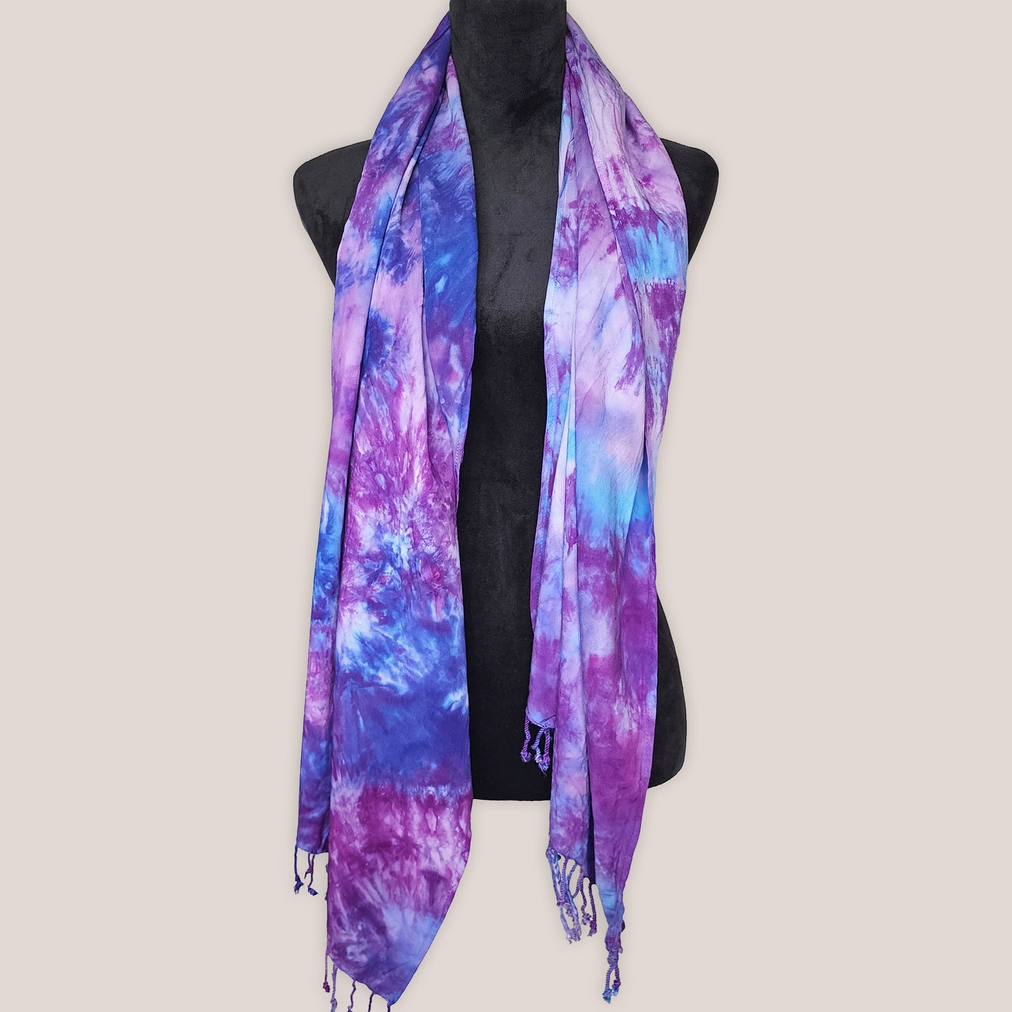 Stormy Iris Tie Dye Boho Scarf