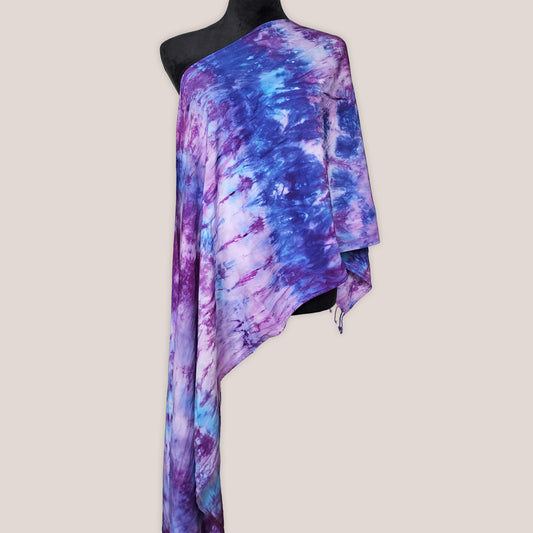 Stormy Iris Tie Dye Boho Scarf