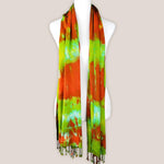 Red and Green Tie Dye Scarf by Akasha Sun