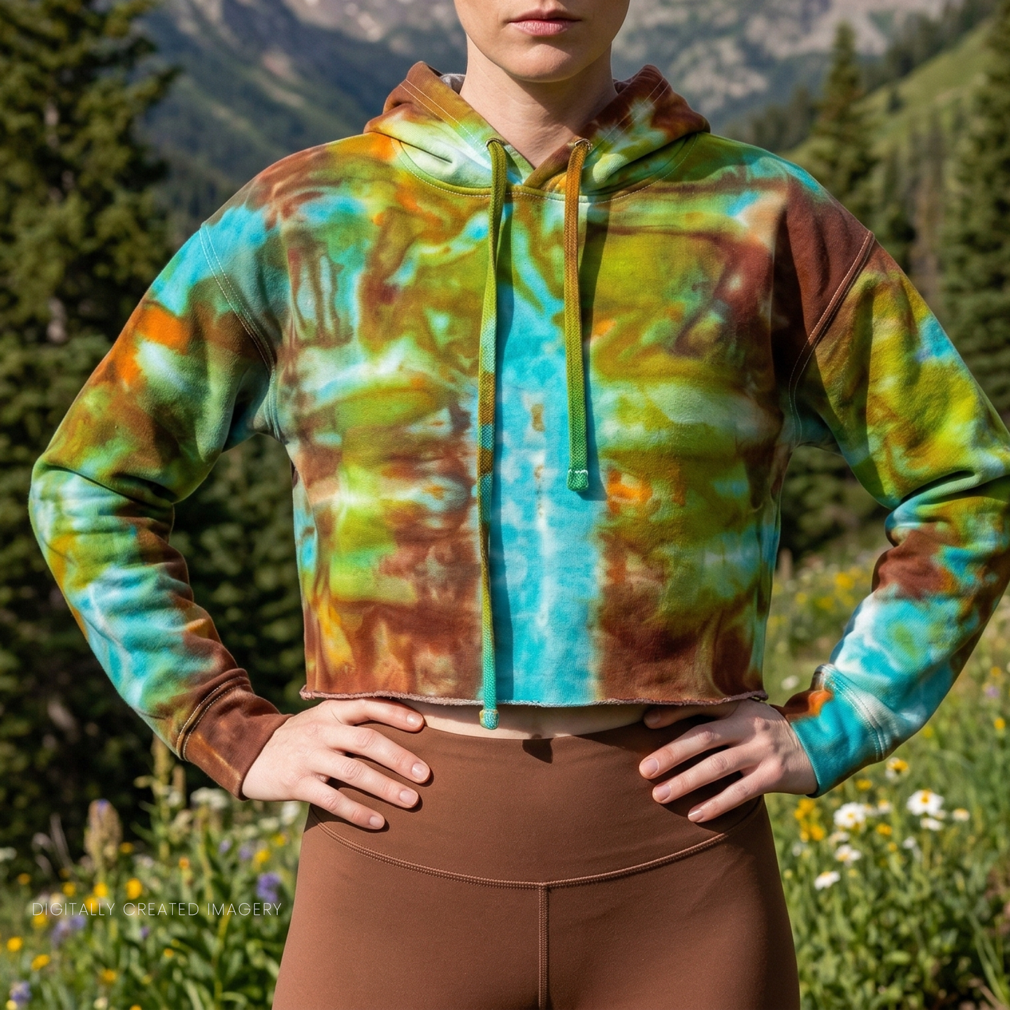 Vortex Echo Tie Dye Fleece Cropped Hoodie