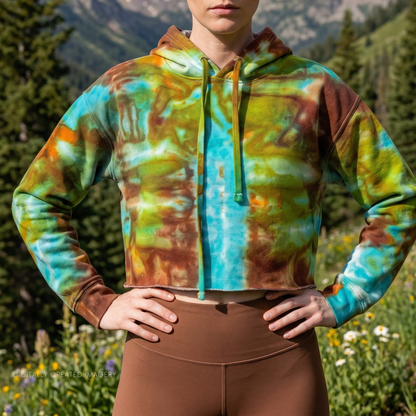 Vortex Echo Tie Dye Fleece Cropped Hoodie