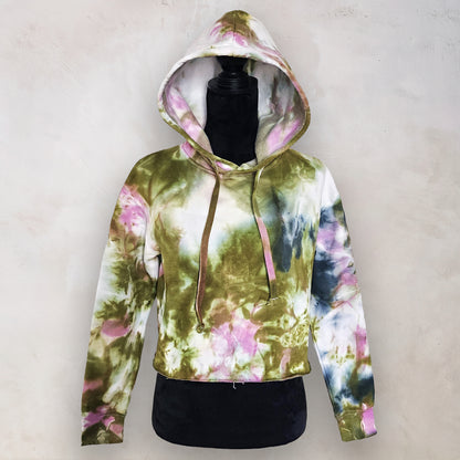 Wicked Grove Tie Dye Fleece Cropped Hoodie