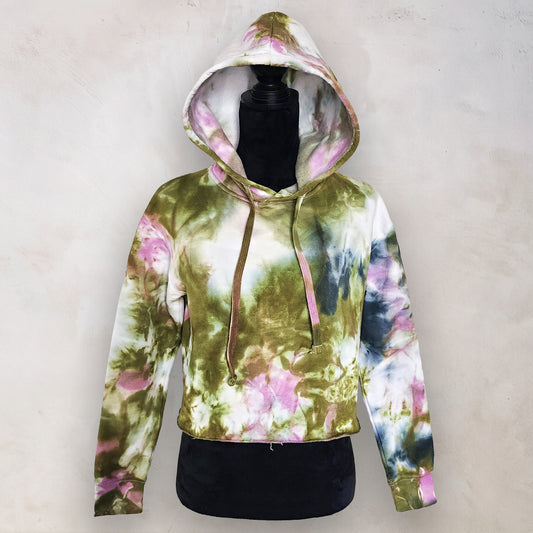 Wicked Grove Tie Dye Fleece Cropped Hoodie