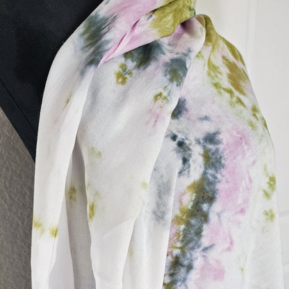 Colorful scarf with abstract pattern on a white background