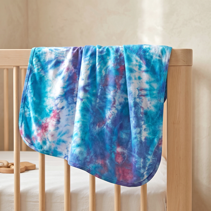 Wisteria Mist Tie Dye Organic Baby Blanket