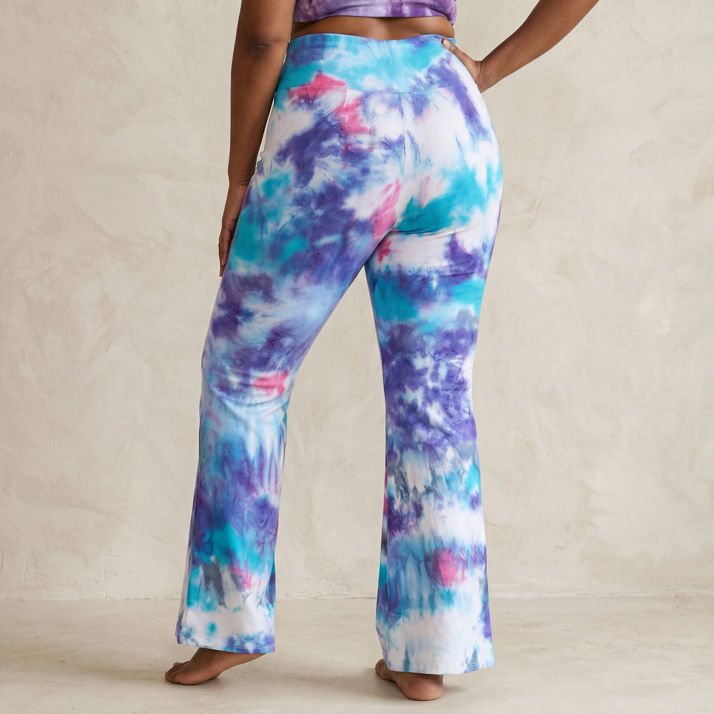 Wisteria Mist Tie Dye Flare Leggings