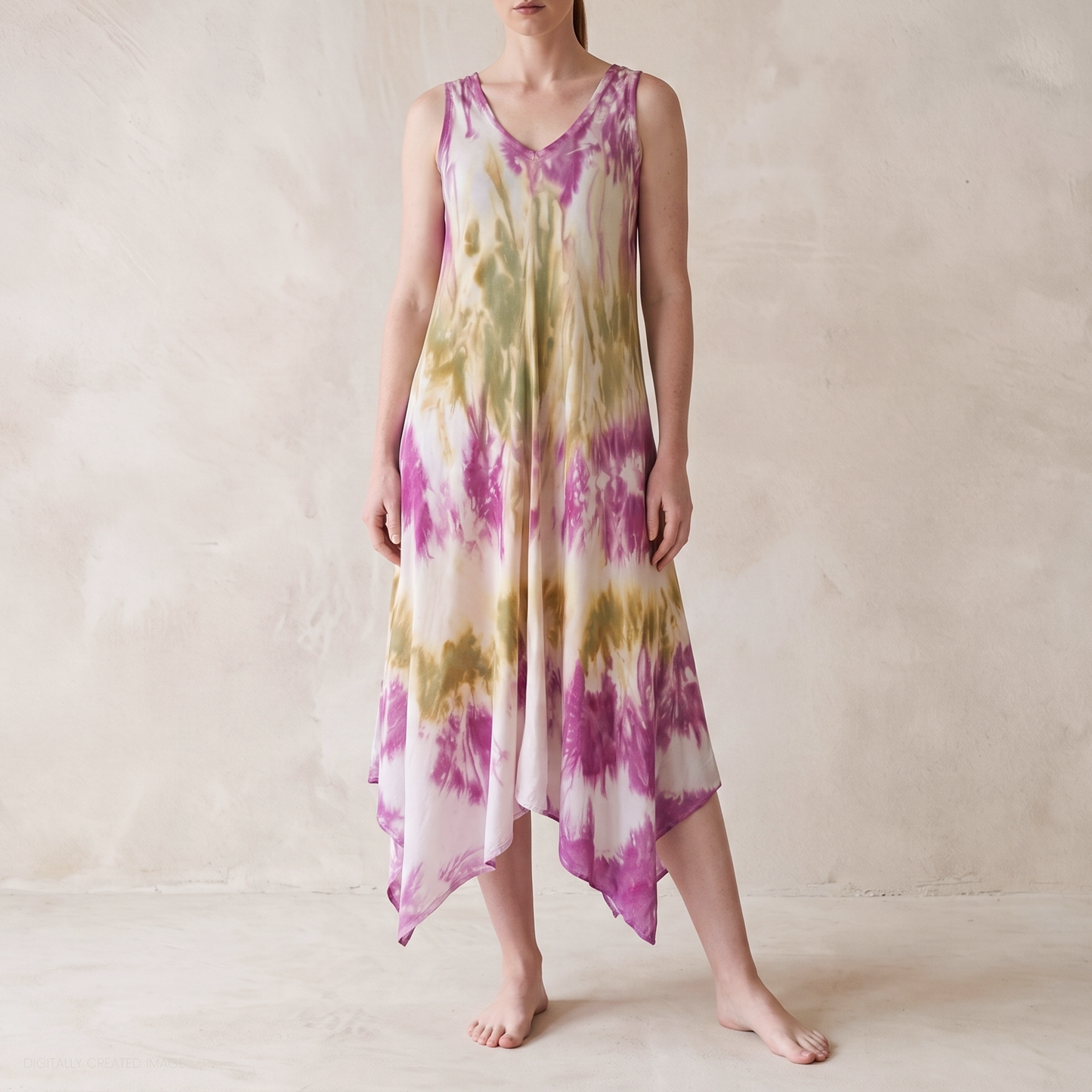 Alpine Thistle Tie Dye Boho Dress
