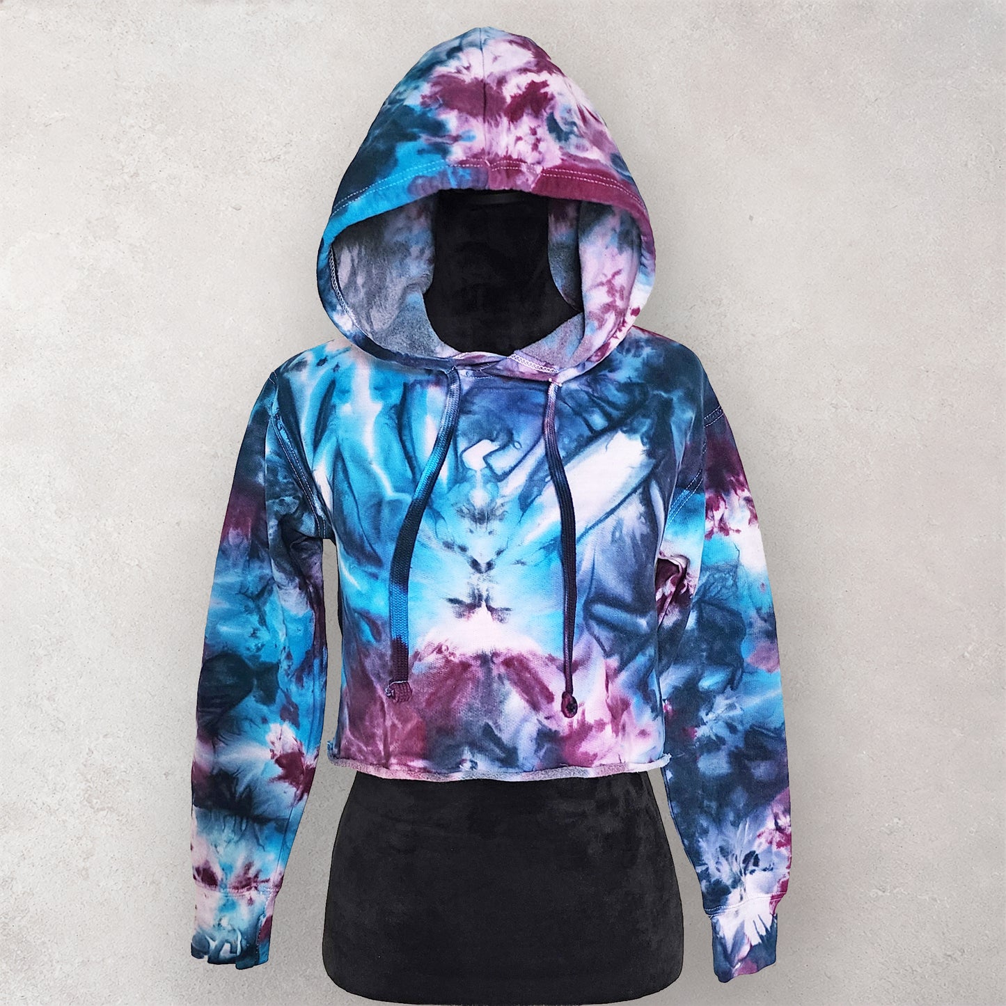 Celestial Spark Tie Dye Fleece Cropped Hoodie