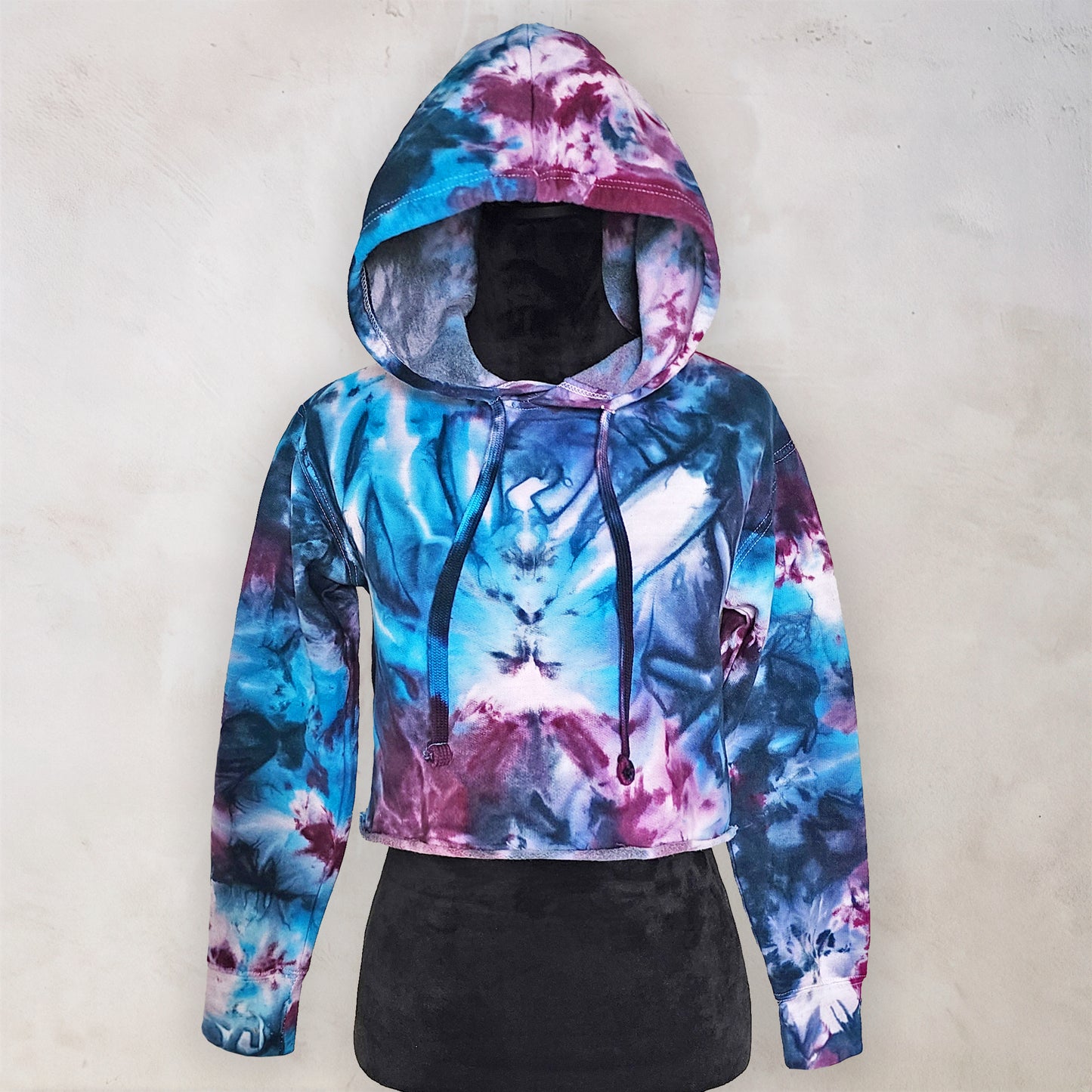 Celestial Spark Tie Dye Fleece Cropped Hoodie
