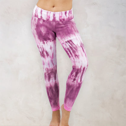 Dusty Rose Tie Dye Cotton Leggings