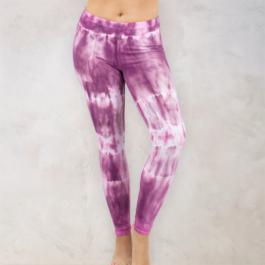 Dusty Rose Tie Dye Cotton Leggings
