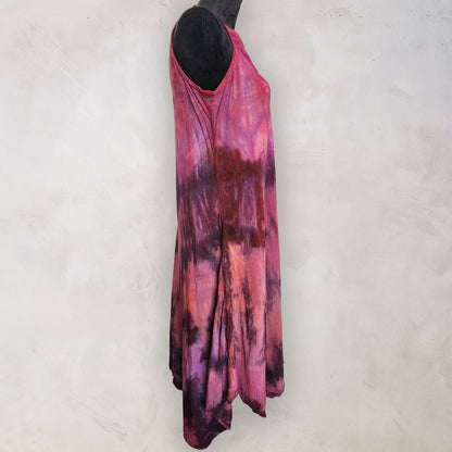 Elderberry Wine Tie Dye Boho Dress